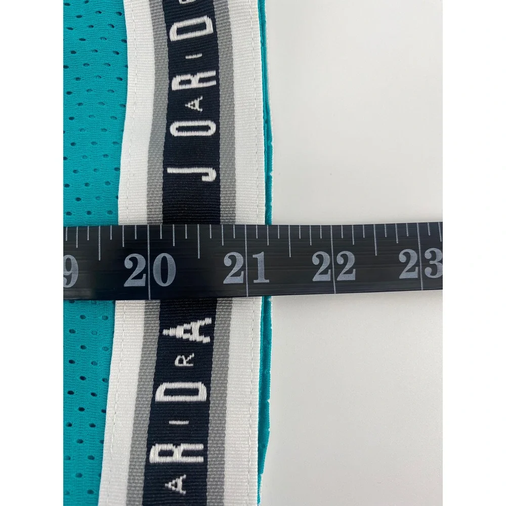 Jordan Basketball Shorts Large Teal Excellent Mesh Jumpman Tape Logo Sporty